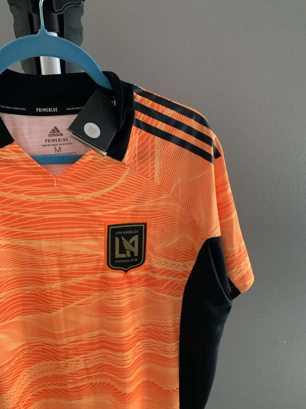 Adidas Los Angeles FC LAFC 2021 Primeblue Goalkeeper Jersey Orange - Picture 3 of 9